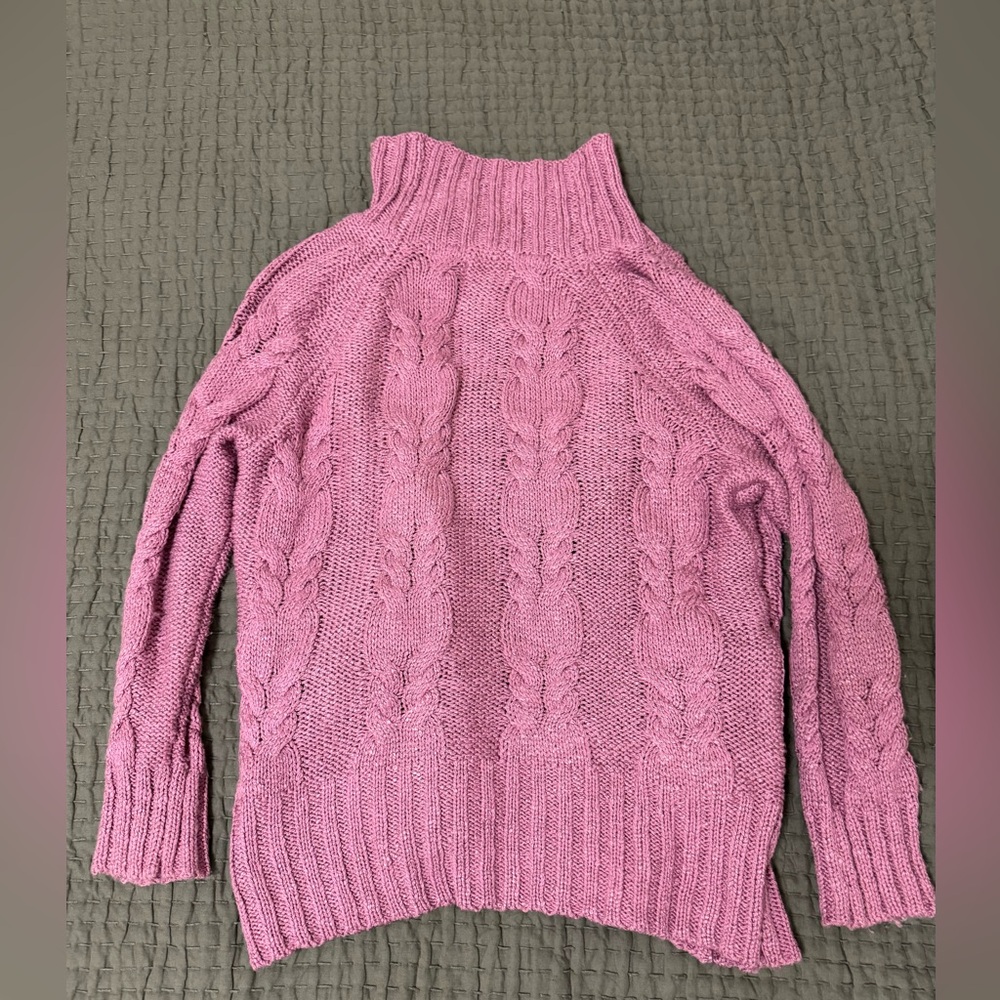 Bohme Womens Pink Chunky Cableknit Cardigan Sweater - Picture 5 of 7
